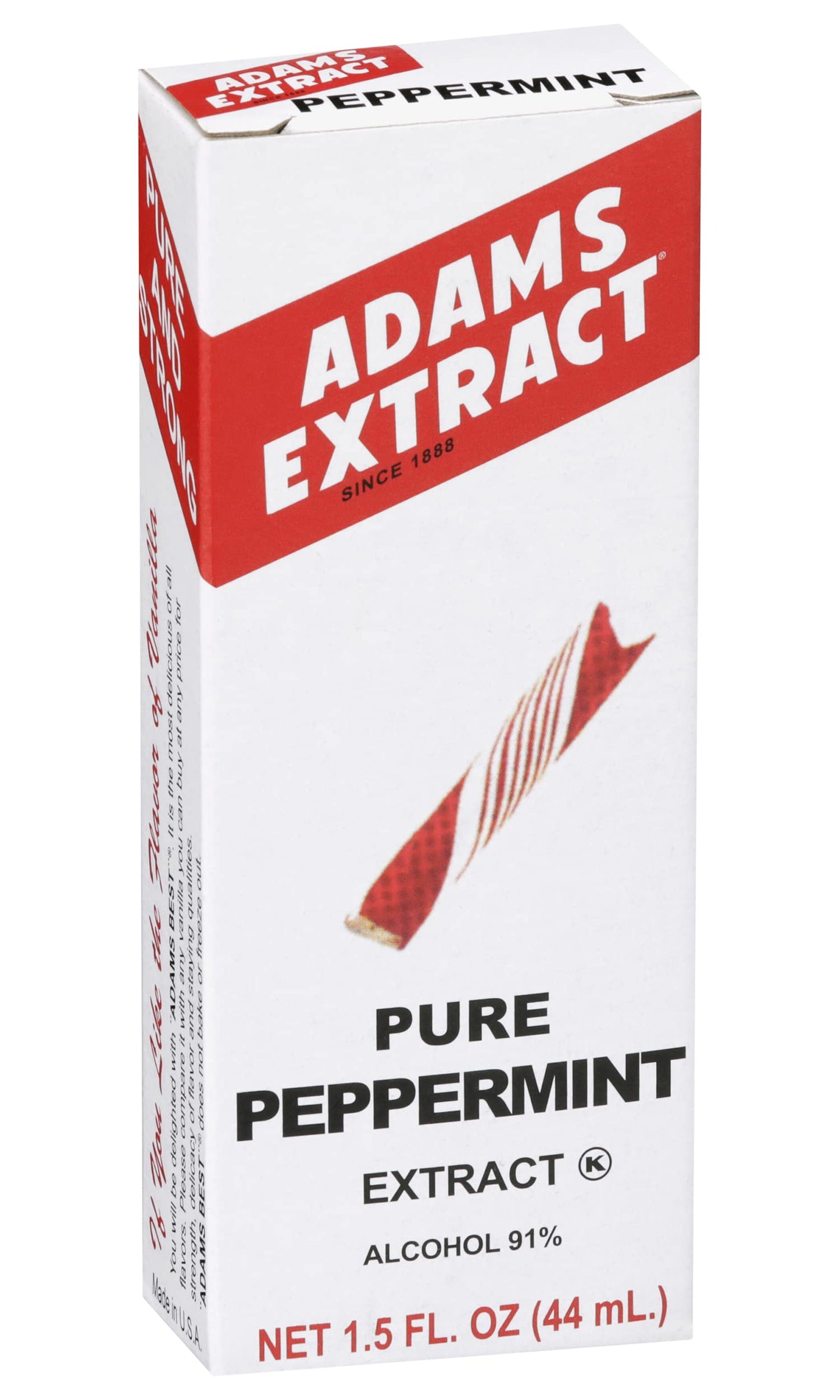 Adams Extract Flavoring 1.5oz Bottles (Pack of 3) Choose Flavor Below (Pure Peppermint Extract)
