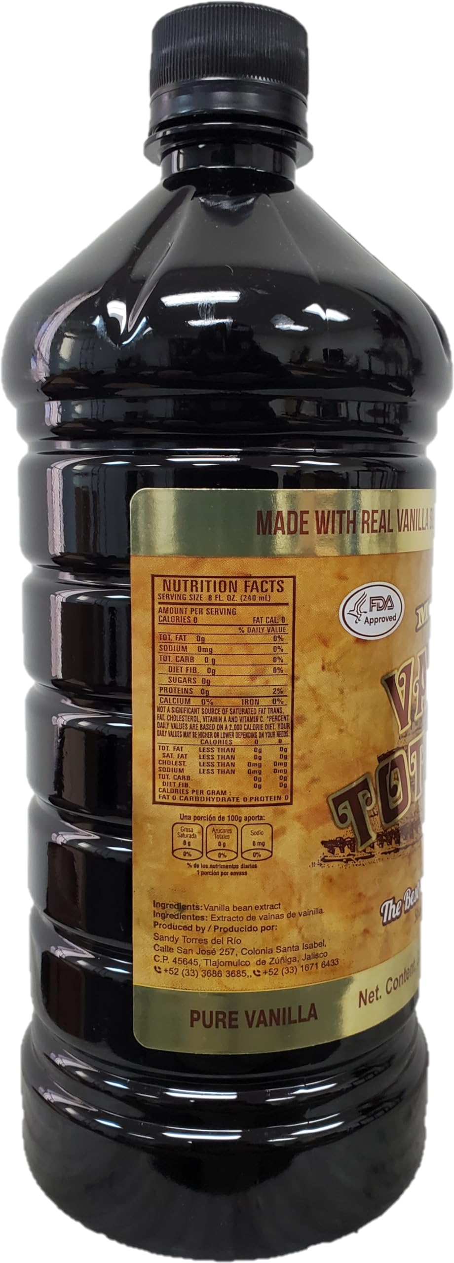 Mexican Vanilla Totonac’s - 33.2 Oz (1 Lt) Bottle - Pure Vanilla Extract Cooking and Baking