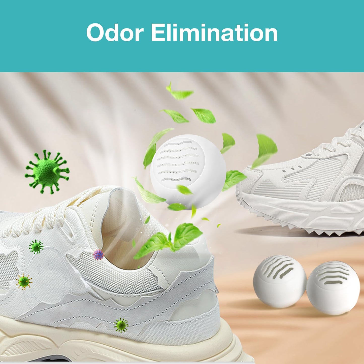 Odor Deodorizer & Insect Repellent Balls, 12-Pack x2, Plant-Based, All-Natural Scent, Bug & Moth Deterrent for Shoes, Gym Bags, Drawers, & Lockers