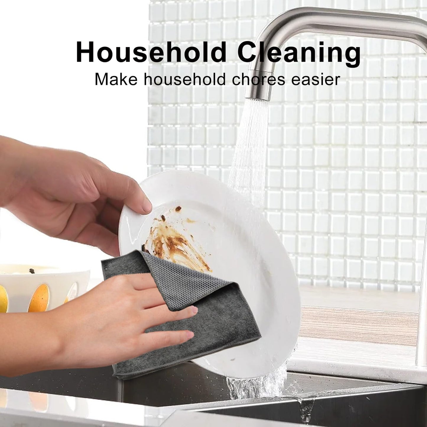 Top-spring Microfiber Cleaning Cloth, 12 "x12 Ultra Absorbent Dish Cloths Dry Dish Rags, Washing Cloths with Scrub Side, Microfiber Towel for Cars
