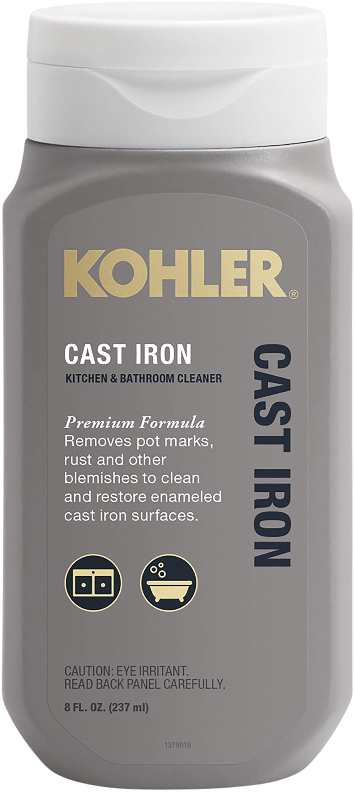 KOHLER K-23725-NA Cast Iron Cleaner, For Kitchen and Bathroom, 8 oz Bottle, Non-abrasive Cream-based Cleaner
