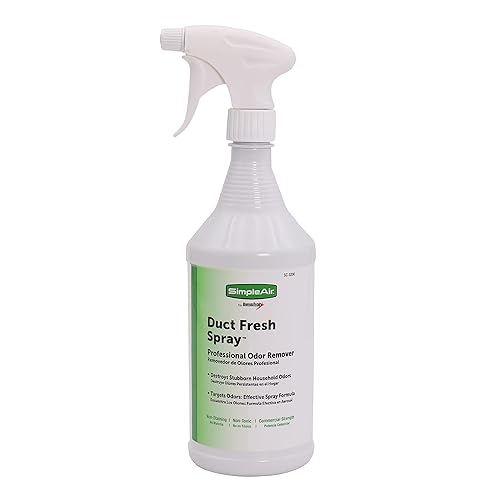 SimpleAir SC-3200 Duct Fresh Spray Air Freshener, Deodorizer, Professional HVAC Odor Remover for House, Automotive, 32 fl oz, Clear