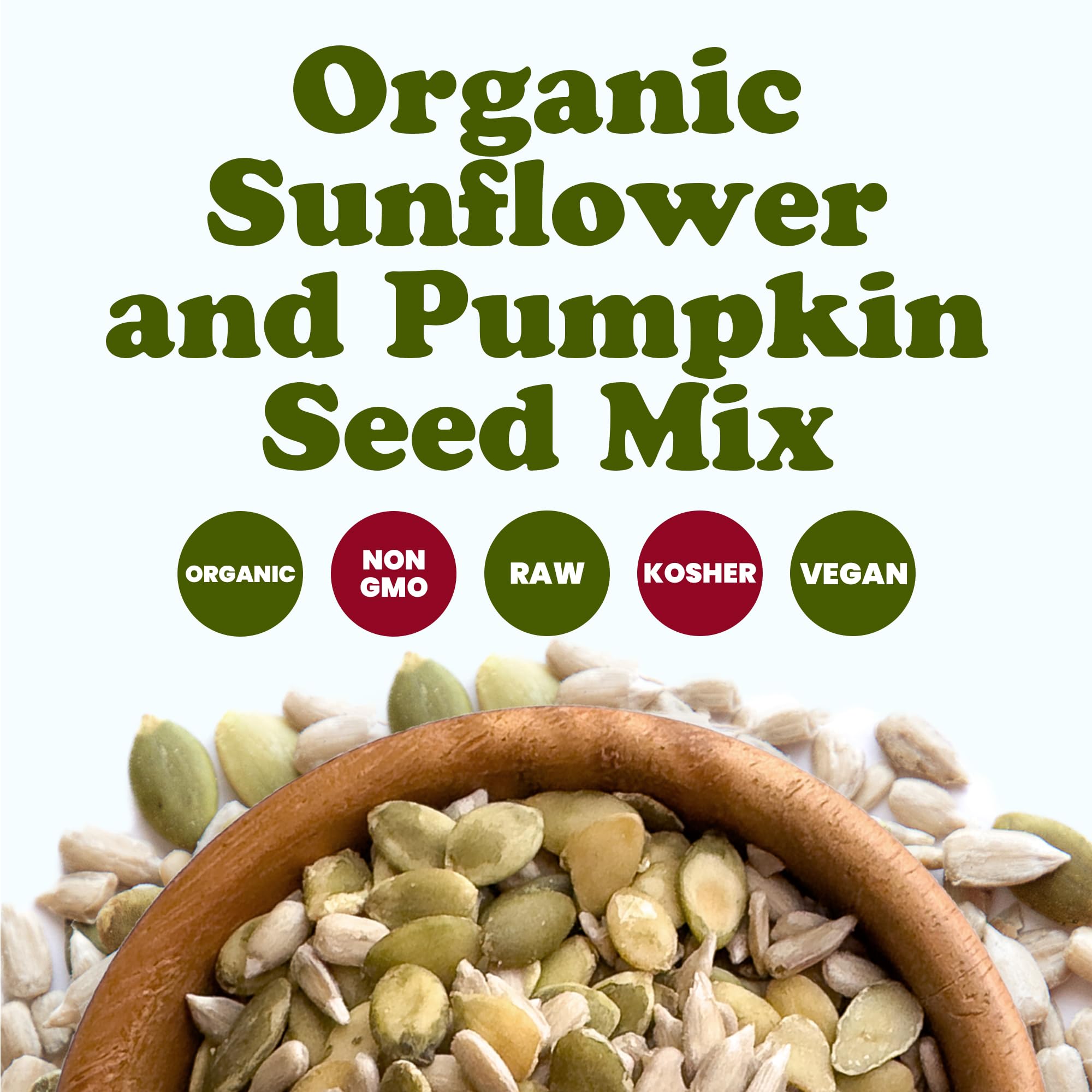 Food to Live Organic Sunflower and Pumpkin Seed Mix, 4 Pounds - Natural Snack, Rich in Protein, Perfect for Snacking, Baking and Salads, Raw, Vegan