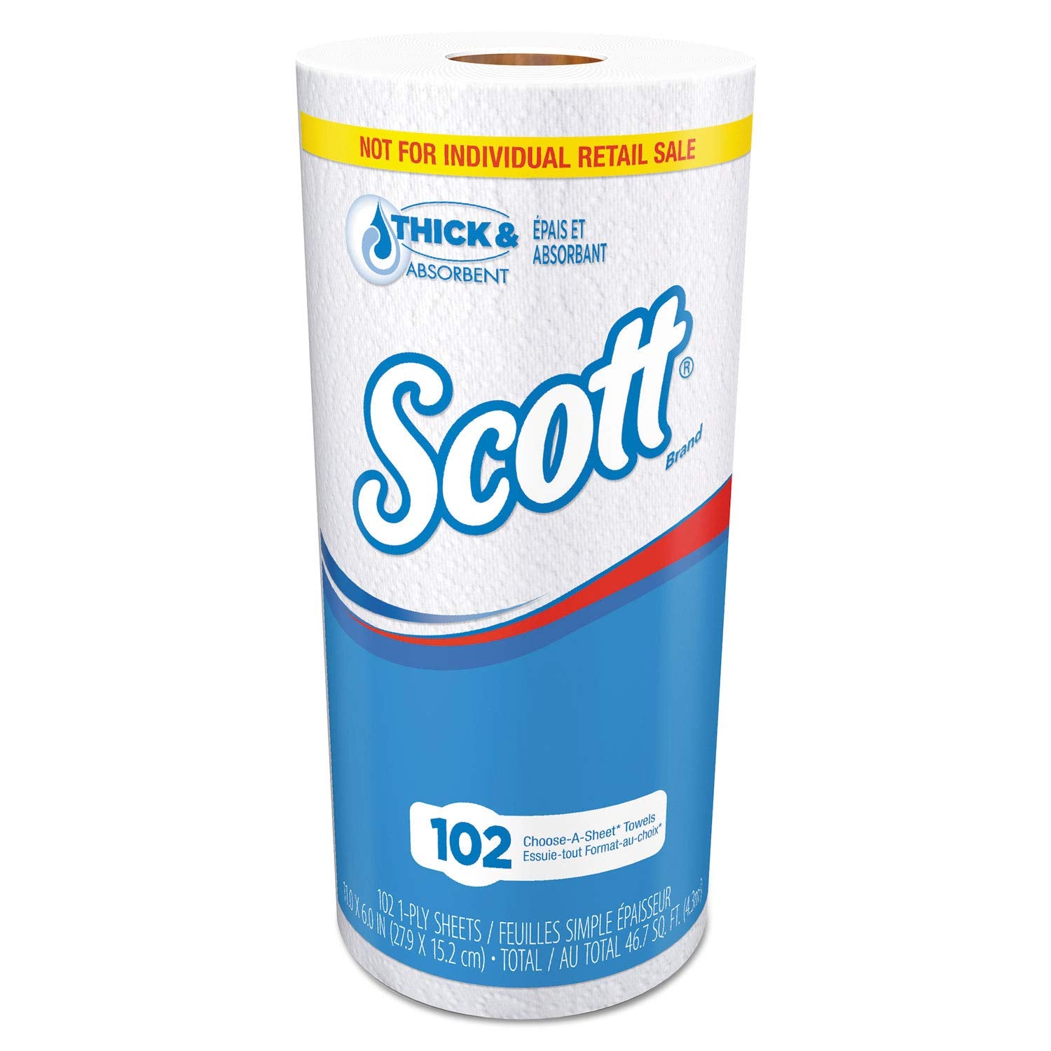 Scott Choose-A-Sheet Mega Kitchen Roll Paper Towels, 1-Ply, 4.8 x 11, White, 102/Roll, 24/Carton