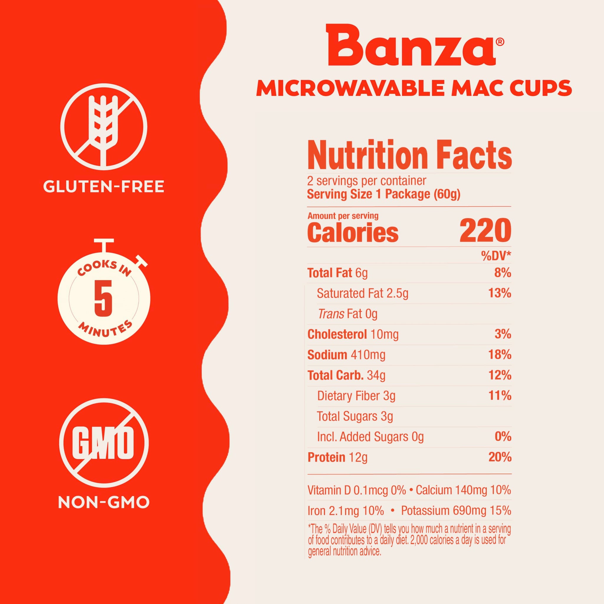 Banza Microwave Mac and Cheese Cups - Elbows & Classic Cheddar Cheese - High Protein, Gluten Free, Convenient and Kid Friendly Mac and Cheese Cups