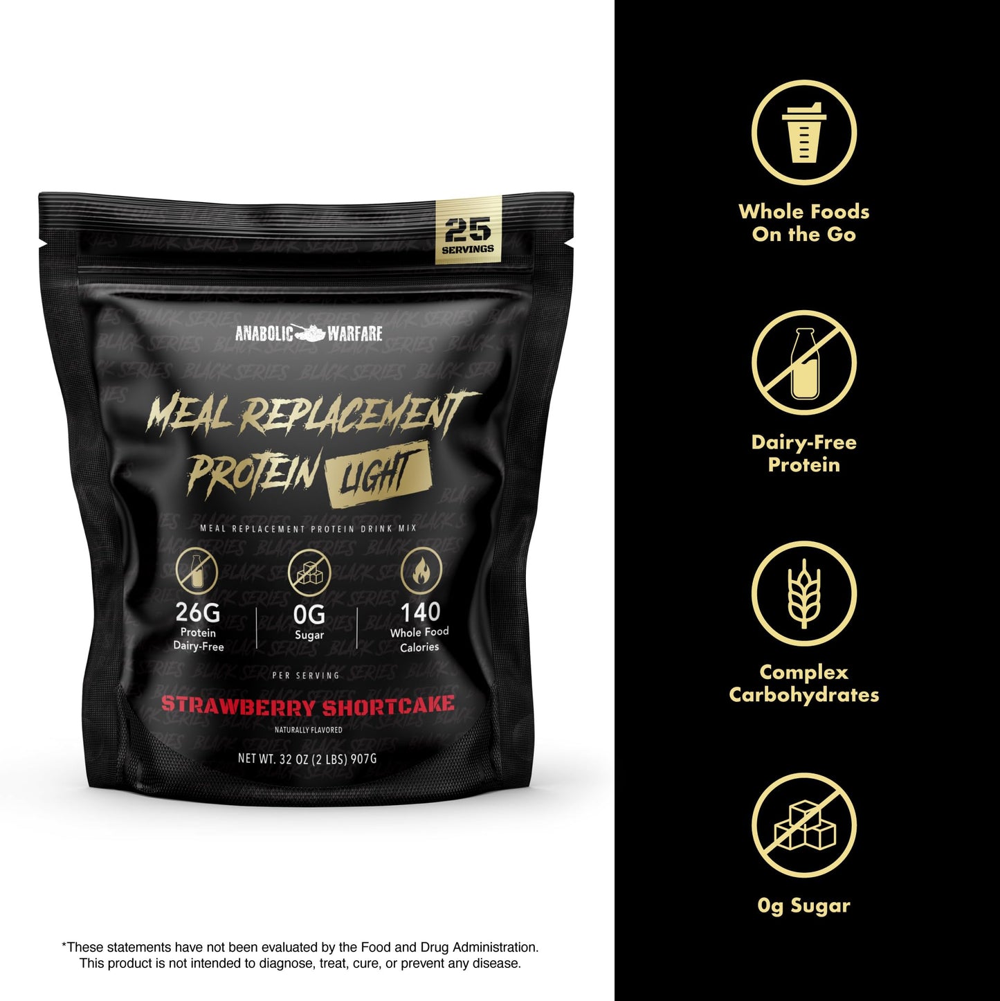 Meal Replacement Protein Light - Light Whole Food Meal Replacement Protein Powder (Blueberry Crumb Cake - 25 Servings)