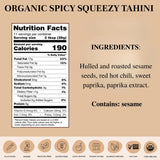 Seed + Mill - Tahini Sauce - Spicy Organic - Vegan - 10.93oz Squeeze Bottle