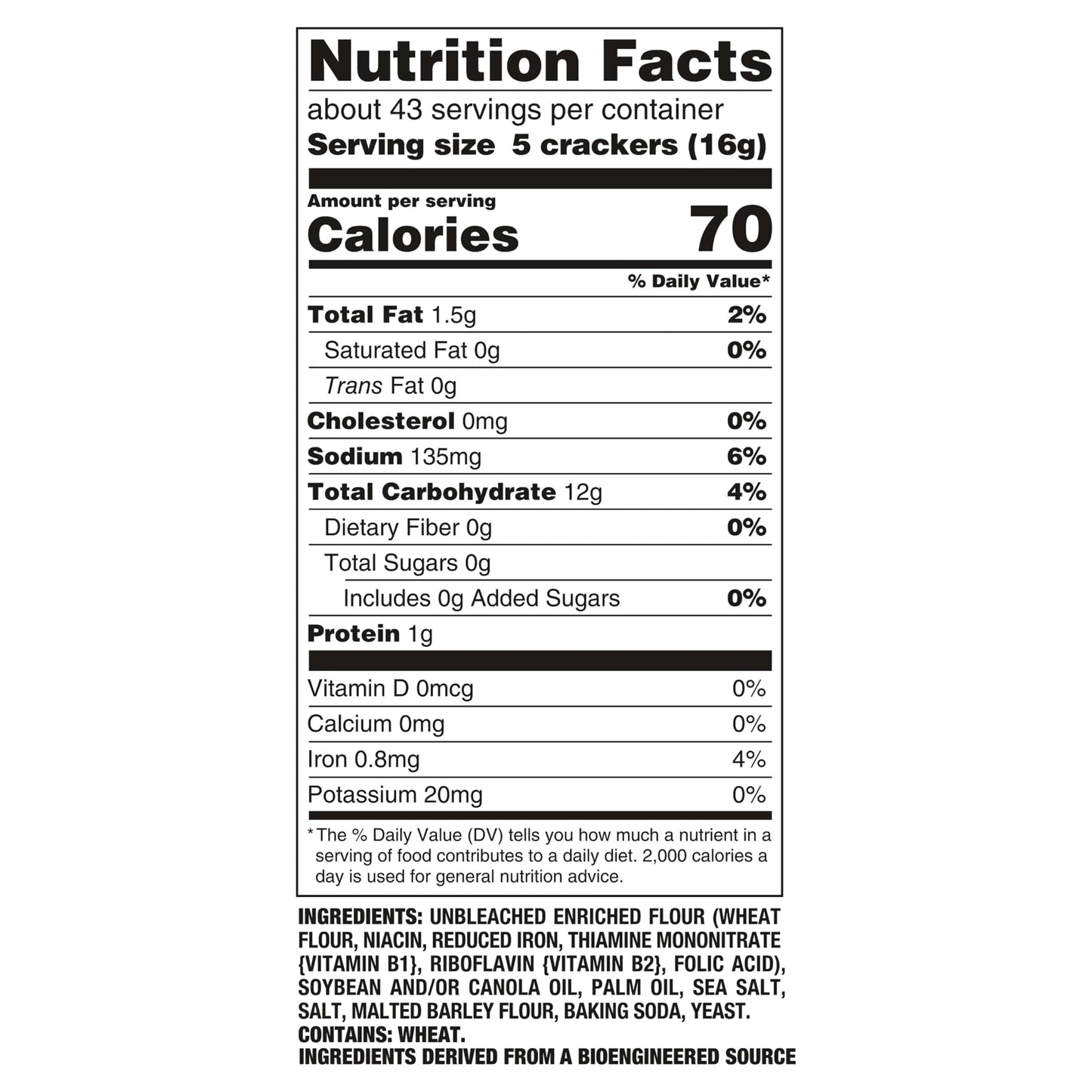 Premium Original Saltine Crackers, Lunch Snacks, Family Size, 24 oz