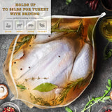Brining Bags for Turkey, 2 Packs Extra Large Turkey Brine Bag with 2 Cotton Strings, Thickened Double Zip-lock Seal Brine Bags for Turkey, Chicken