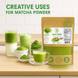 Green Tea Matcha Powder - 4 oz Resealable Bag - 100% Pure Japanese-Style Matcha - No Sugar, No Fillers - Natural Superfood Powder - Antioxidant-Rich