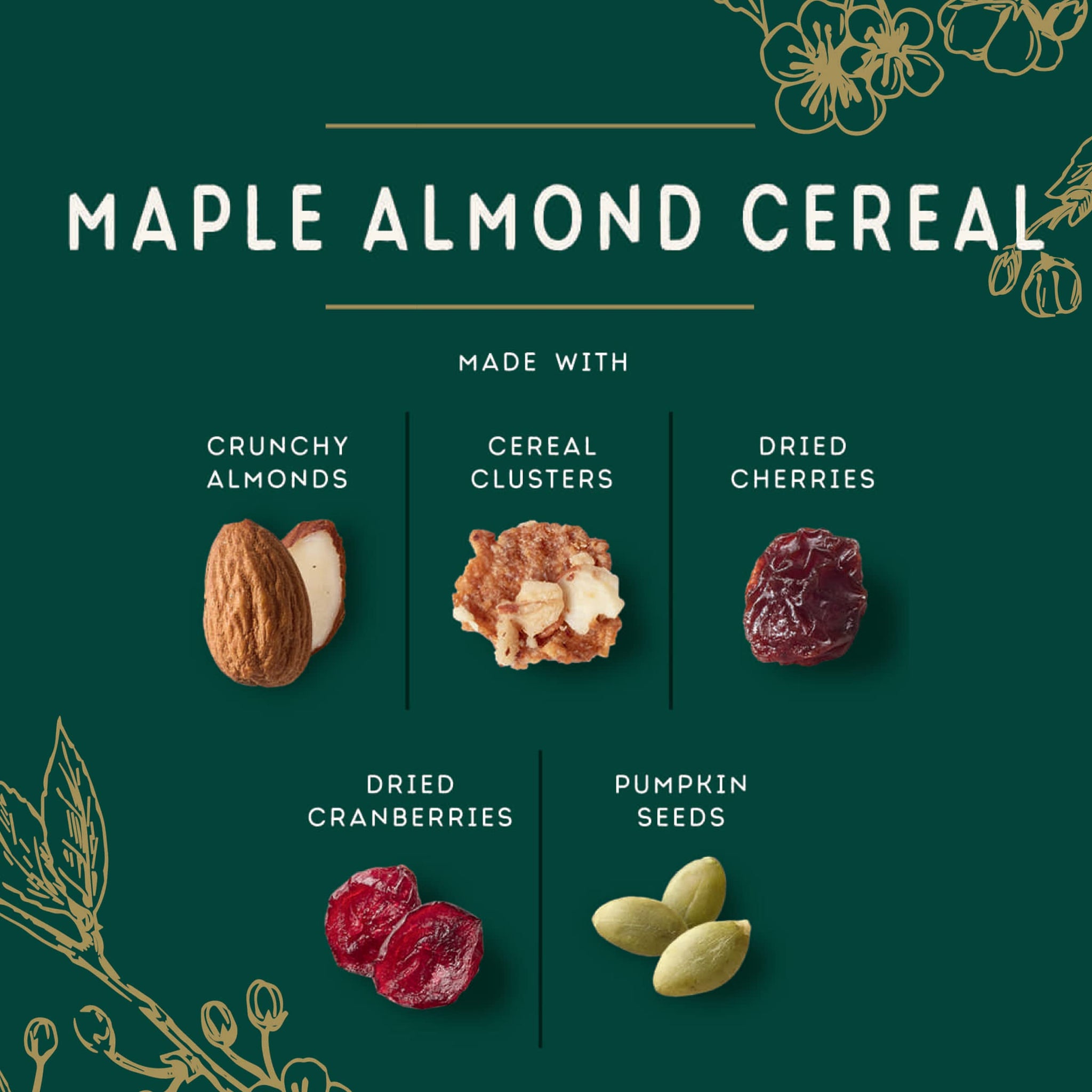 Wilde Terra Maple Almond Cereal with High Fiber, 15 OZ