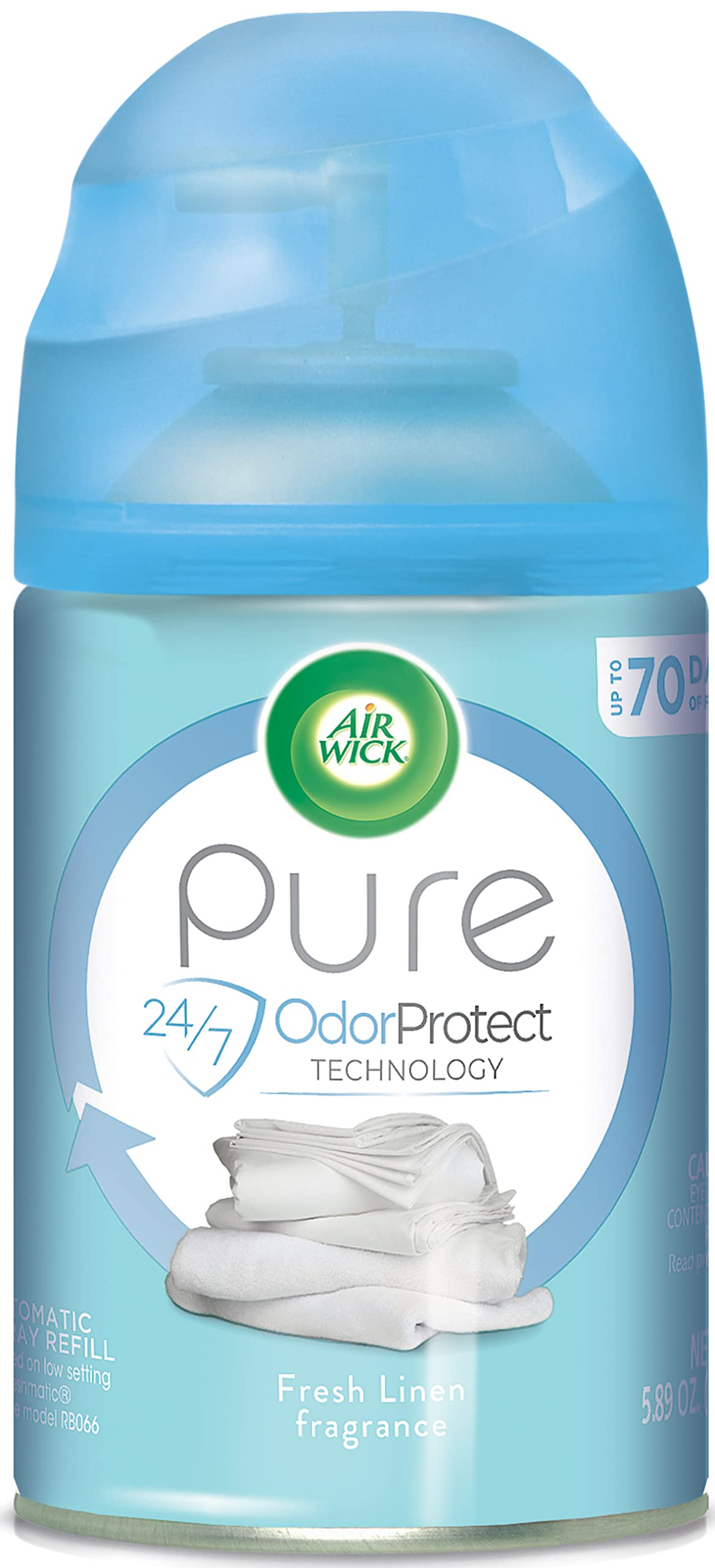 Air Wick Automatic Air Freshener Spray Refill, 1ct, Fresh Linen, Odor Neutralization, Essential Oils