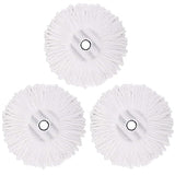 3 Pack Mop Replacement Heads for CLEANHOME Spin Mop, Microfiber Spin Mop Refills Round Shape