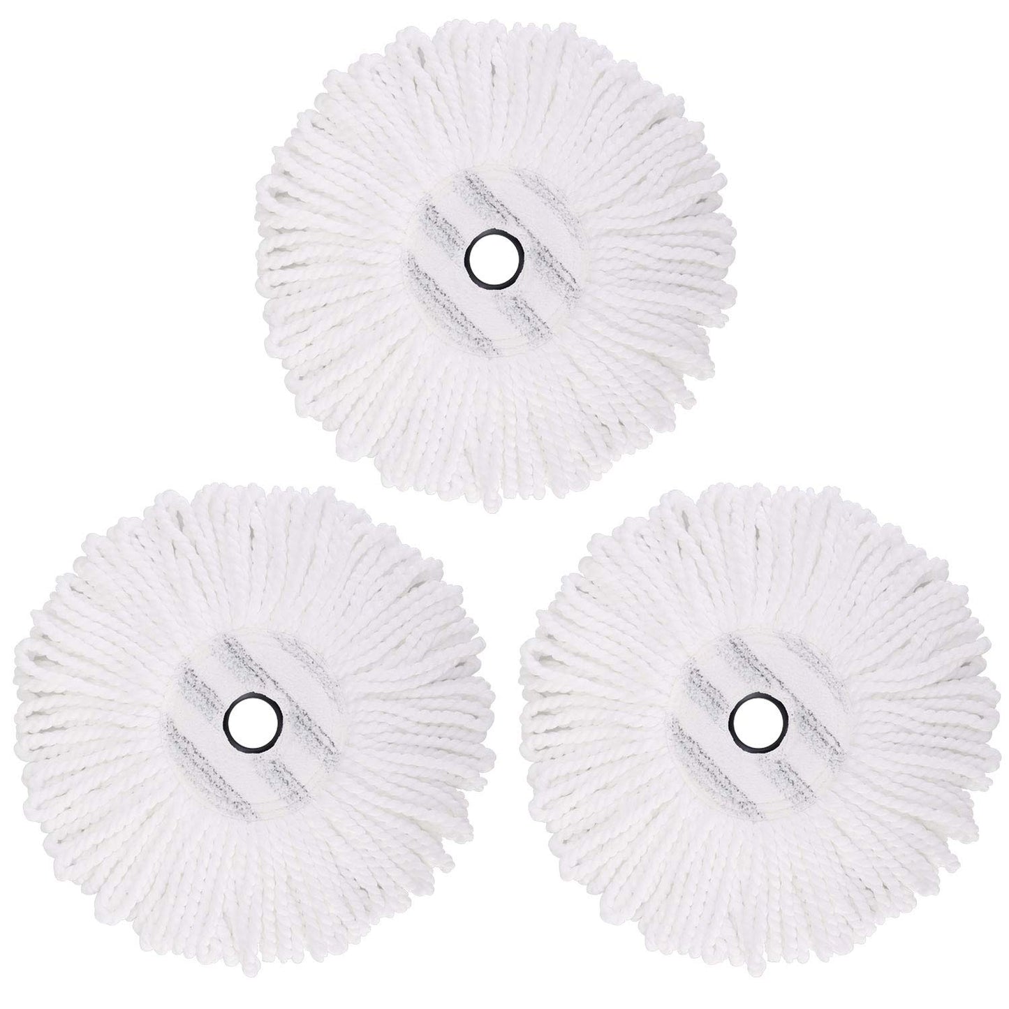 3 Pack Mop Replacement Heads for CLEANHOME Spin Mop, Microfiber Spin Mop Refills Round Shape