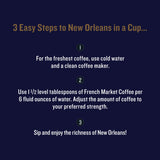 French Market Coffee, Restaurant Blend, Dark Roast Ground Coffee, 12 Ounce Metal Can (Pack of 6)