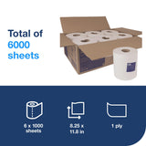 Tork Centerfeed Paper Wiper White M2, High Absorbency, 6 x 1000 Sheets, 120133