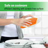 Miracle Microfiber Kitchen Sponge by Scrub-It - Non-Scratch Heavy Duty Dishwashing Cleaning sponges- Machine Washable- (Orange)