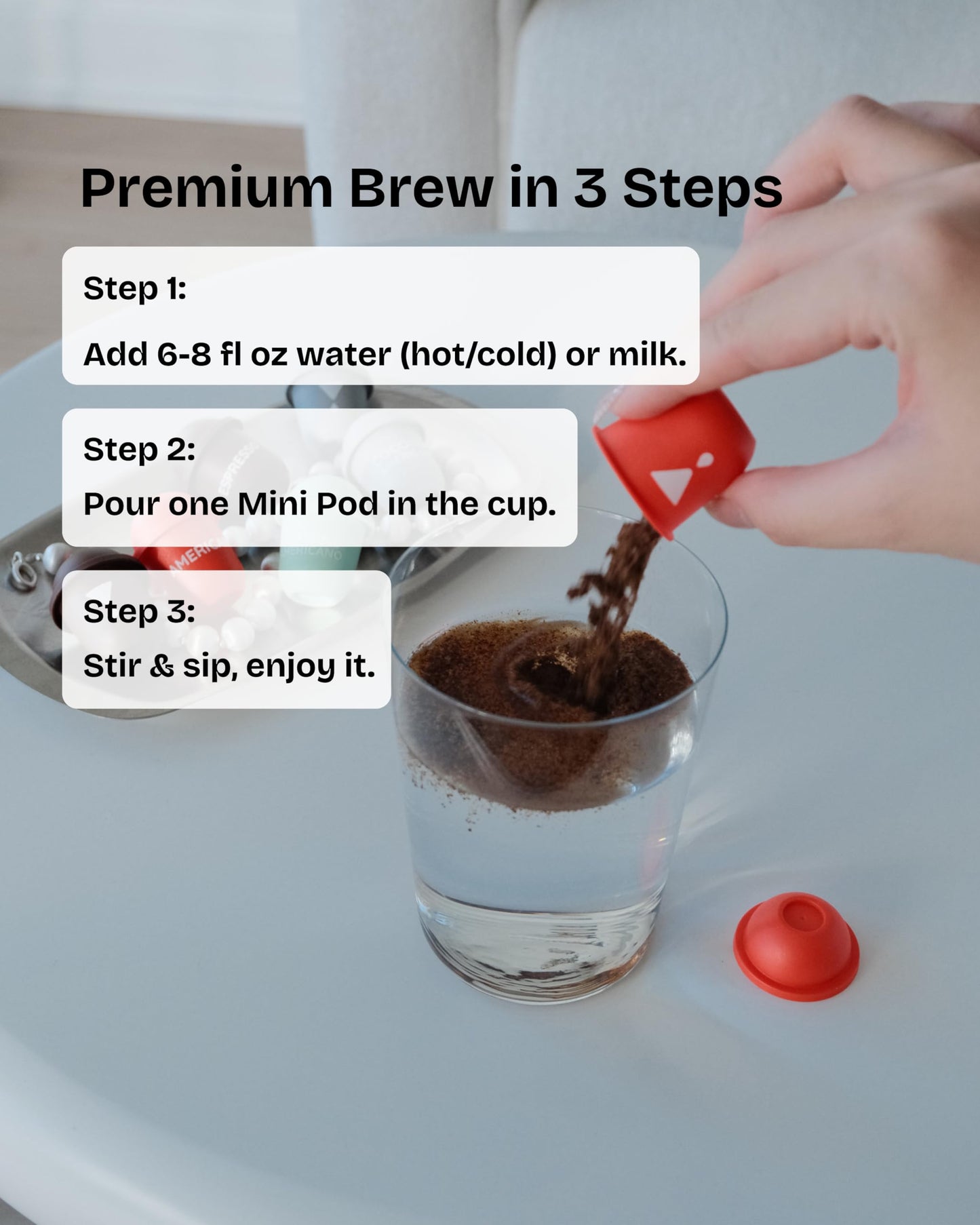 YumBrew Instant Freeze-Dried Coffee Capsules, 12 Count Variety Pack - Yunnan Arabica Coffee Pods with Hidden Fortune Note, Hot or Iced Coffee, No