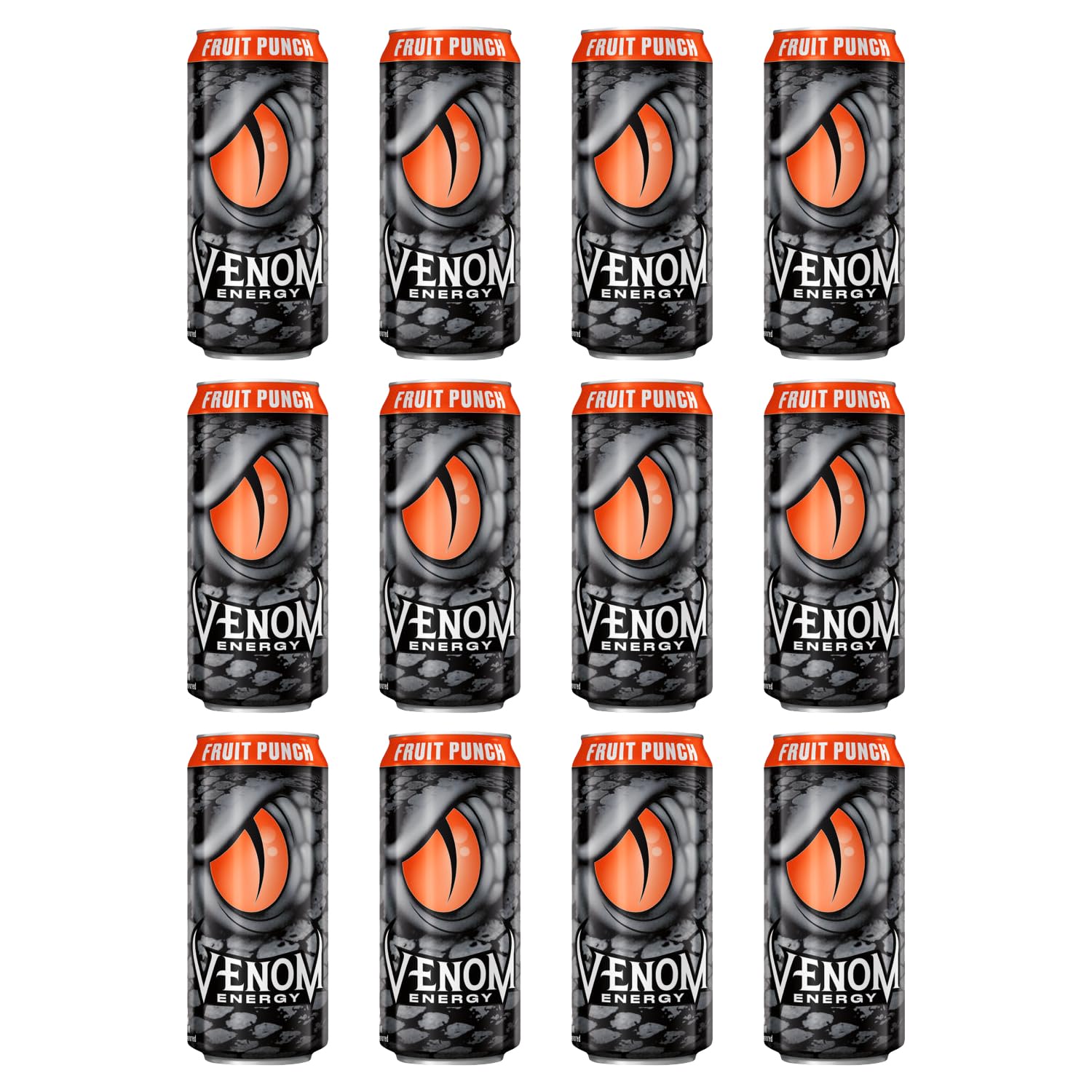 Venom Energy Drink, Fruit Punch, 0 Fat, 160mg Caffeine, 16 Fl Oz (Pack of 12) By LastFuel.