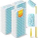 Swilsweep 40 Count Duster Refills with 1 Short Handle & 3 ft Extendable Handle, Compatible with Swiffer Duster, 180° Disposable Microfiber Cleaning