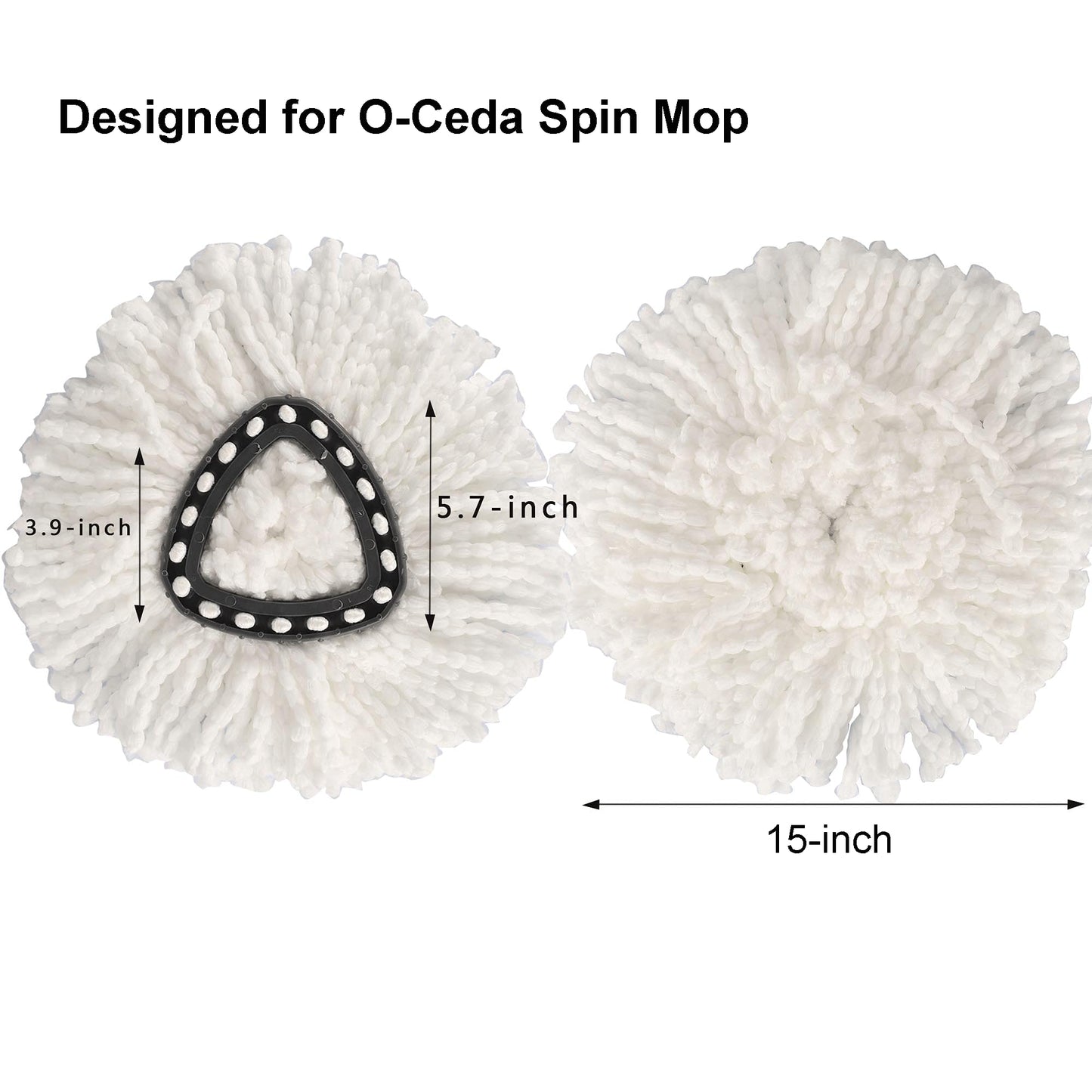 10-Pack Spin Mop Replacement Heads, 100% Microfiber Spin Mop Refills Heads,360°Micro Replacement Mop Head for Easy House Cleaning Floor Mopping,White