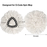 10-Pack Spin Mop Replacement Heads, 100% Microfiber Spin Mop Refills Heads,360°Micro Replacement Mop Head for Easy House Cleaning Floor Mopping,White