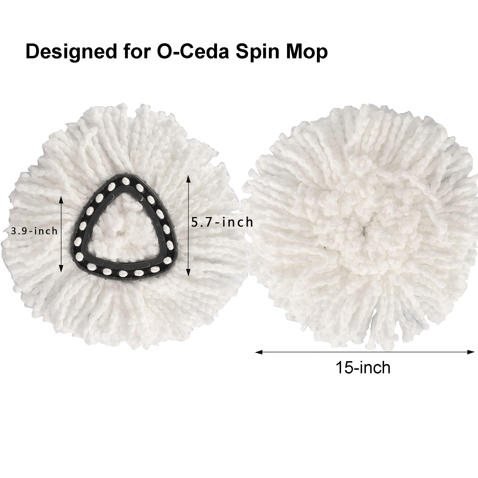 10-Pack Spin Mop Replacement Heads, 100% Microfiber Spin Mop Refills Heads,360°Micro Replacement Mop Head for Easy House Cleaning Floor Mopping,White