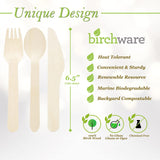 Birchware Classic Forks 6.5" - (2500 Count) Compostable Wooden Forks, Biodegradable Party Supplies, Sturdy, Heat Tolerant and Eco-Friendly.