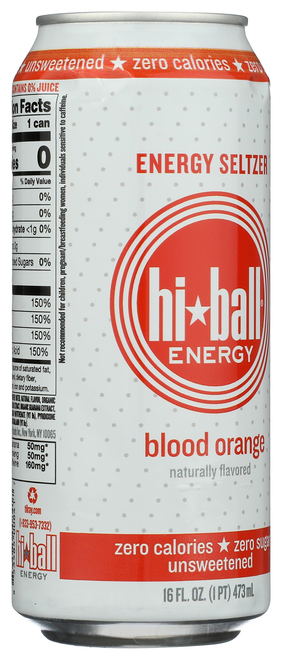 Hiball Energy Blood Orange Energy Seltzer, 16 FZ