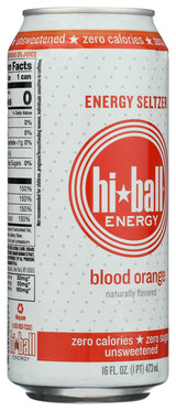 Hiball Energy Blood Orange Energy Seltzer, 16 FZ