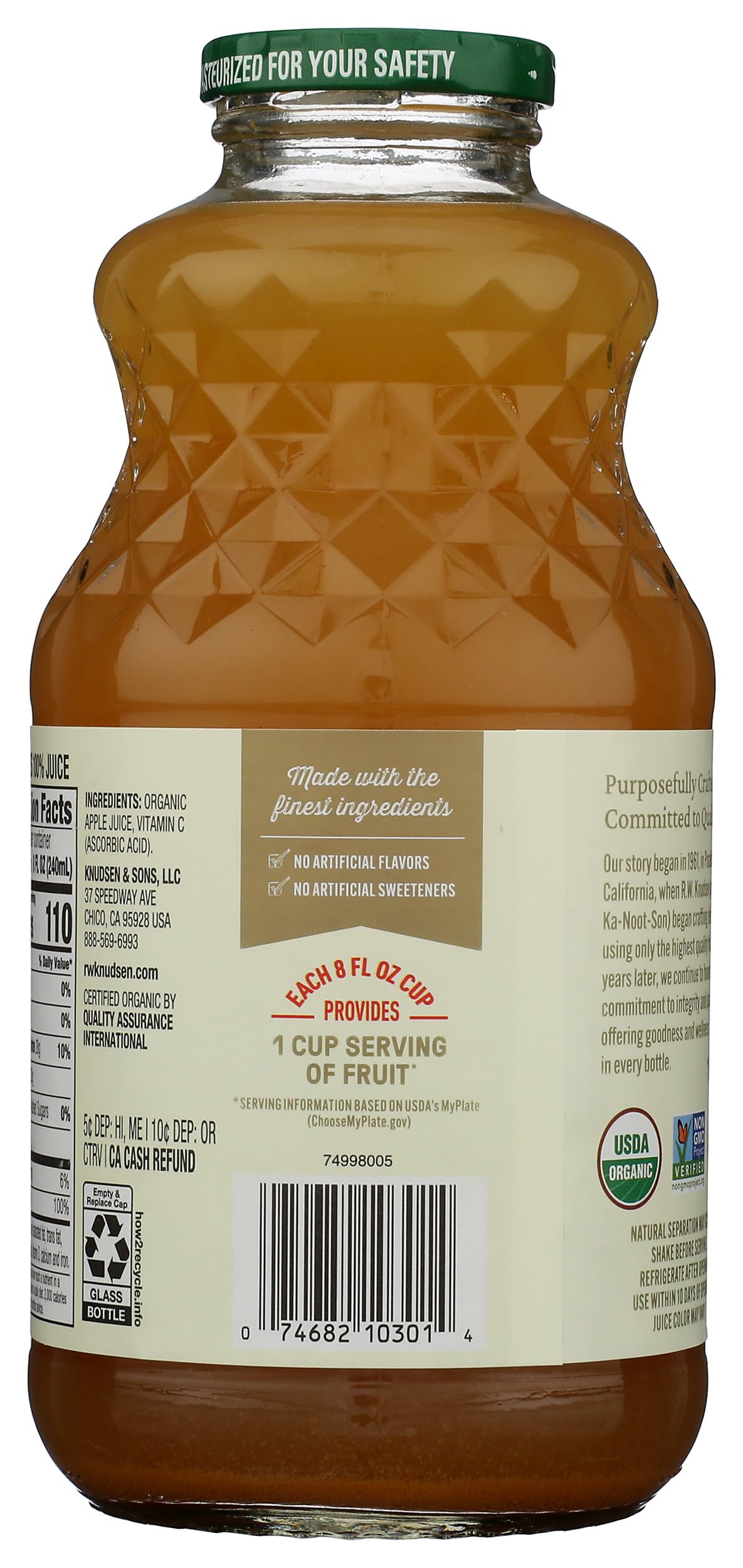 R.W. Knudsen, Organic Apple Juice, 32 Fl Oz