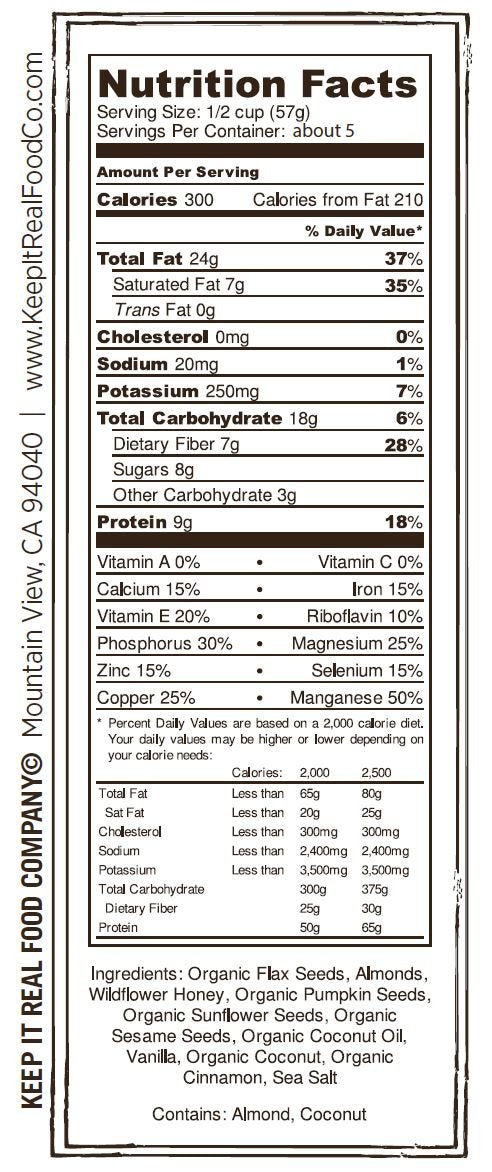 Keep It Real Food Co. No Grain Granola, 10 oz