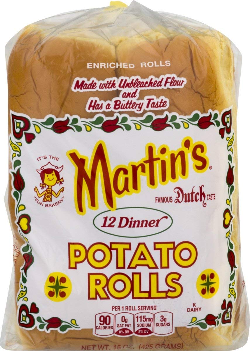 Martin's Famous Pastry Sweet Dinner Potato Rolls- 12 pack 15 oz. Bag (3 Bags)