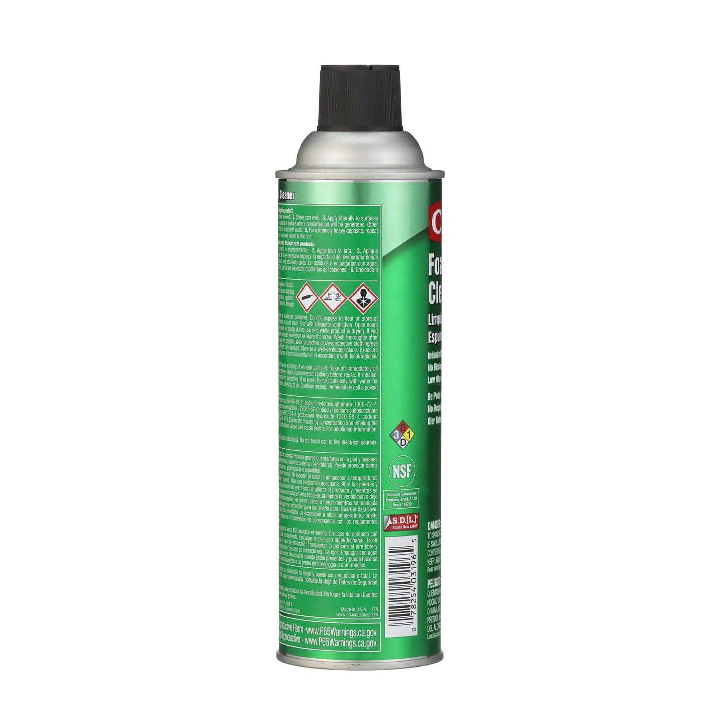 CRC Foaming Coil Cleaner, 18 Wt Oz, Water-Based, Heavy-Duty Cleaner for Air Conditioning and Refrigeration Condensers, Aerosol Spray (Pack of 1)