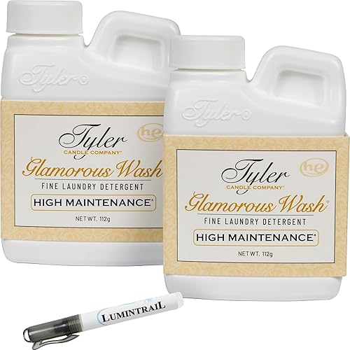 Tyler Glamorous Wash High Maintenance Laundry Detergent 4 oz. - 2 Pack Bundle with Stain Remover Pen - Glamorous Wash Fabric Safe Luxury Liquid