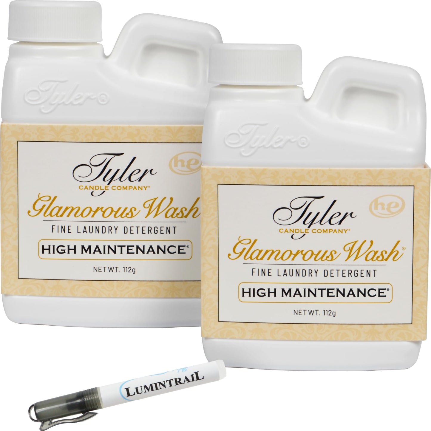 Tyler Glamorous Wash High Maintenance Laundry Detergent 4 oz. - 2 Pack Bundle with Stain Remover Pen - Glamorous Wash Fabric Safe Luxury Liquid