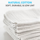 Simpli-Magic Cotton Shop Towels 14"x12" (145 Pack) - Reusable Cleaning Shop Rags for Automobiles, Industries, Garage and Homes (White)