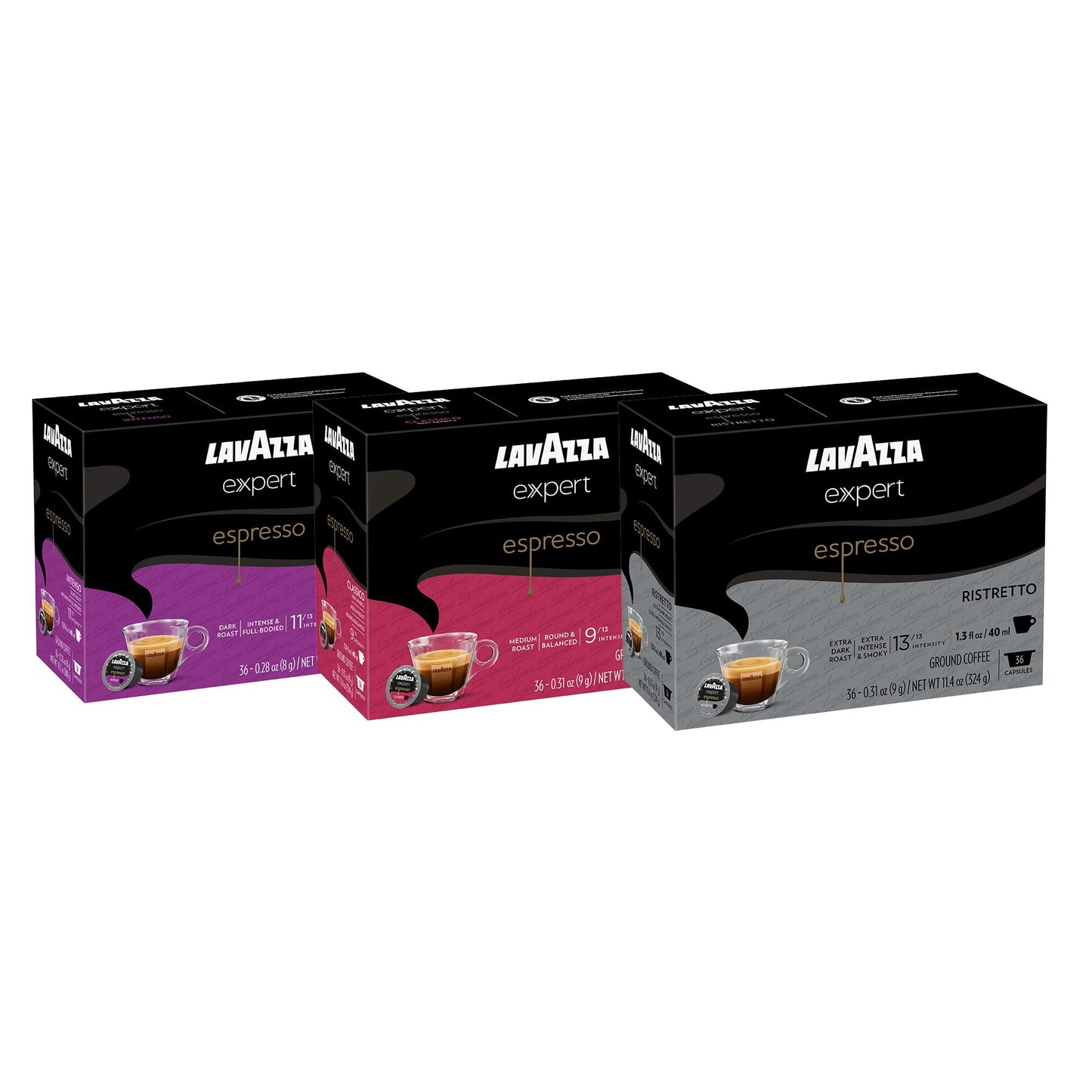 Lavazza Expert Espresso Variety Pack, Contains Medium and Dark RoastEspresso Capsules, Compatible with Lavazza Classy Machines (108 Capsules)