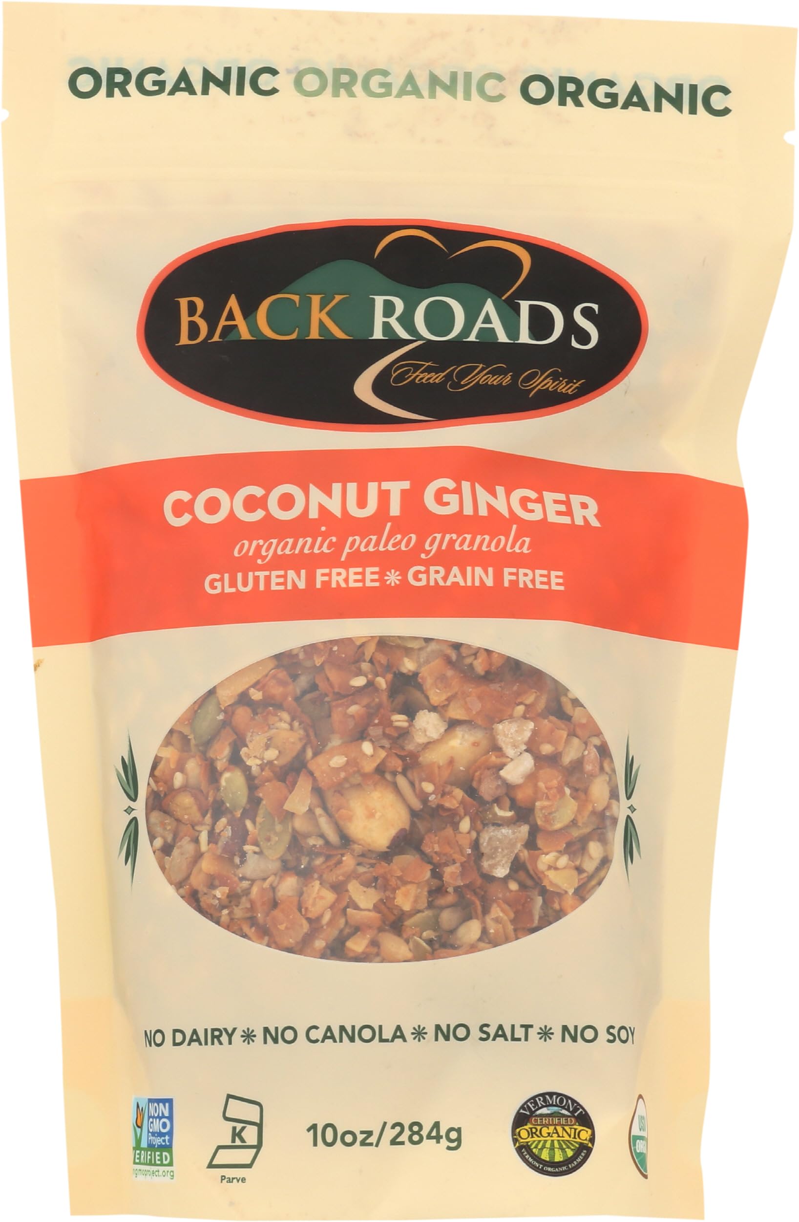 Back Roads, Granola Pineapple Ginger Organic, 10 Ounce
