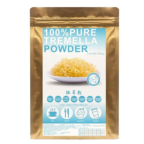 Plant Gift 100% Pure Tremella Powder ??? Natural Tremella Flour, Tremella Mushroom Powder for Drinks, Smoothie, Yogurt, Non-GMO Powder, No Filler, No