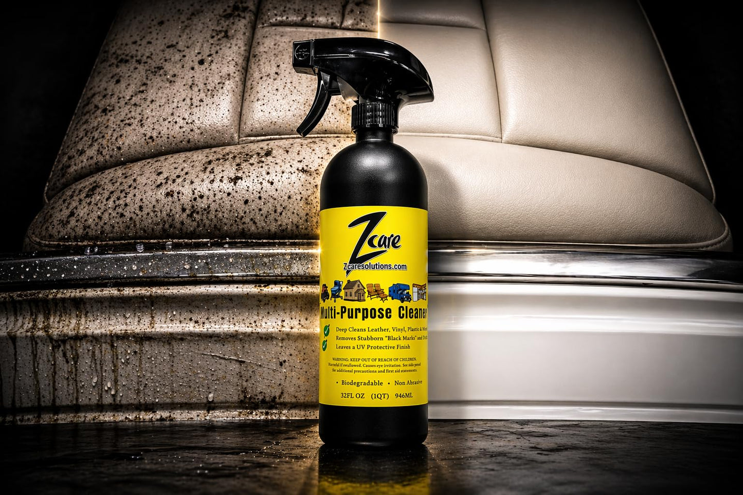 Z care Boat Cleaner Spray, All Purpose Marine Cleaner for Boats, Cars, & RV Interior Exterior Multi Surface Cleaner Removes Black Streaks Dirt Grime