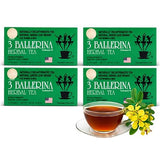 3 Ballerina Diet Tea Extra Strength - Caffeine-Free Herbal Tea Bags for Digestive Comfort - Pack of 4 (72Count)