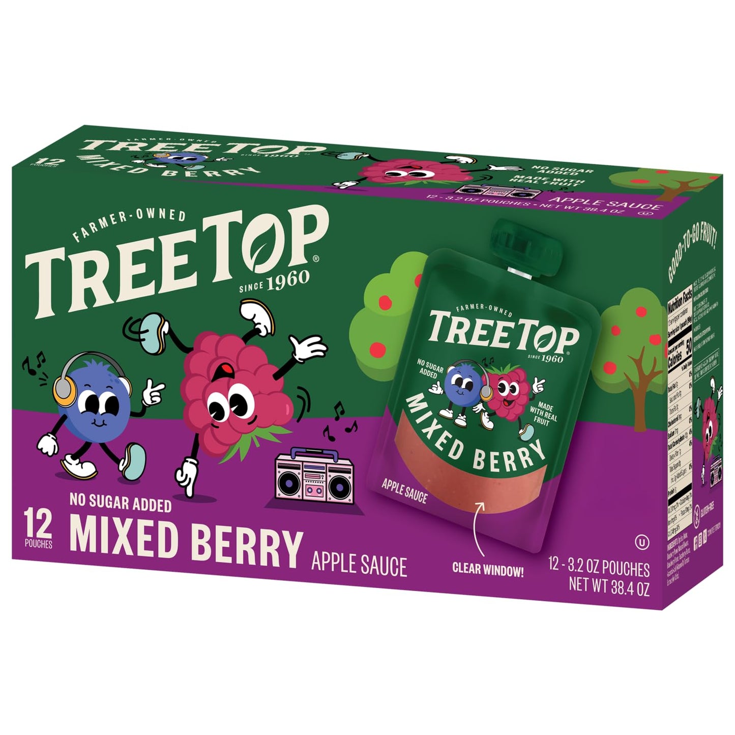 Tree Top Applesauce Pouches (3.2 Ounce (Pack of 12), Mixed Berry)