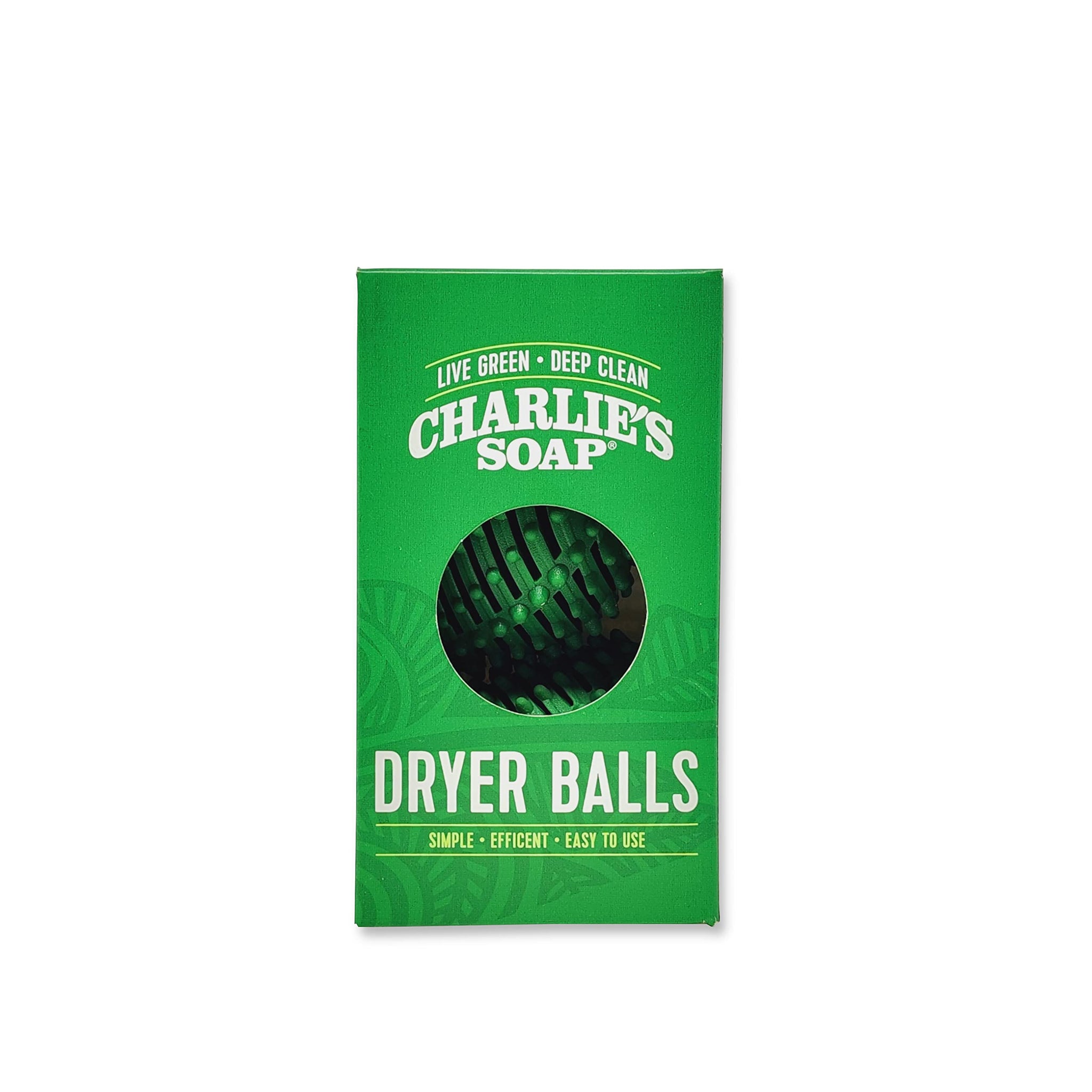 Charlie's Soap Eco-Friendly Dryer Balls 2 Pack - Reusable, Durable, Unscented Alternative to Dryer Sheets, Wool Balls, or Scent Beads