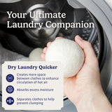 Handy Laundry Wool Dryer Balls - 2.5 Inch - Natural Fabric Softener, Reusable, Reduces Clothing Wrinkles and Saves Drying Time, Better Alternative
