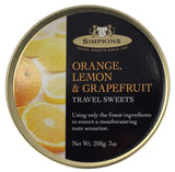 Simpkins Candy Travel Sweet, Orange Lemon & Grapefruit Drops, 7 Ounce Tin (Pack of 1)