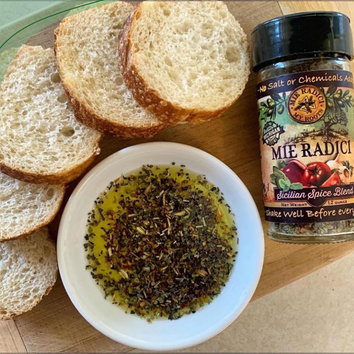 Mie Radici Sicilian Spices Blend - Fresh Dried Herbs - No Salt or Chemicals Added - Perfect for Dipping or as Italian Blend (1.2 Oz)
