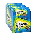 Trident Vibes SOUR PATCH KIDS Blue Raspberry Sugar Free Gum, 6-40 Piece Bottles (240 Total Pieces)