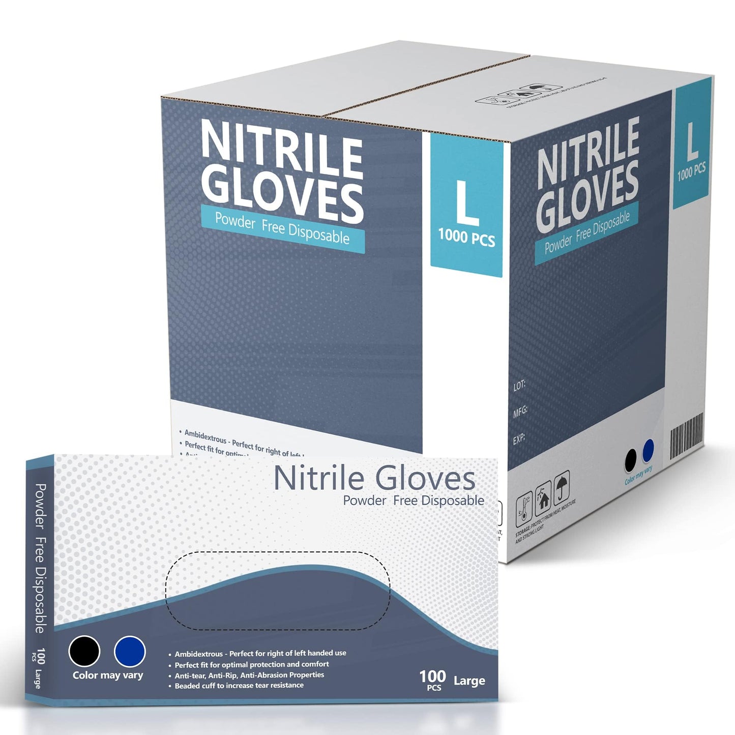 SPRINGCARE Nitrile Gloves, Disposable Gloves, Comfortable, Powder Free, Latex Free | 1000 Pcs (Large)