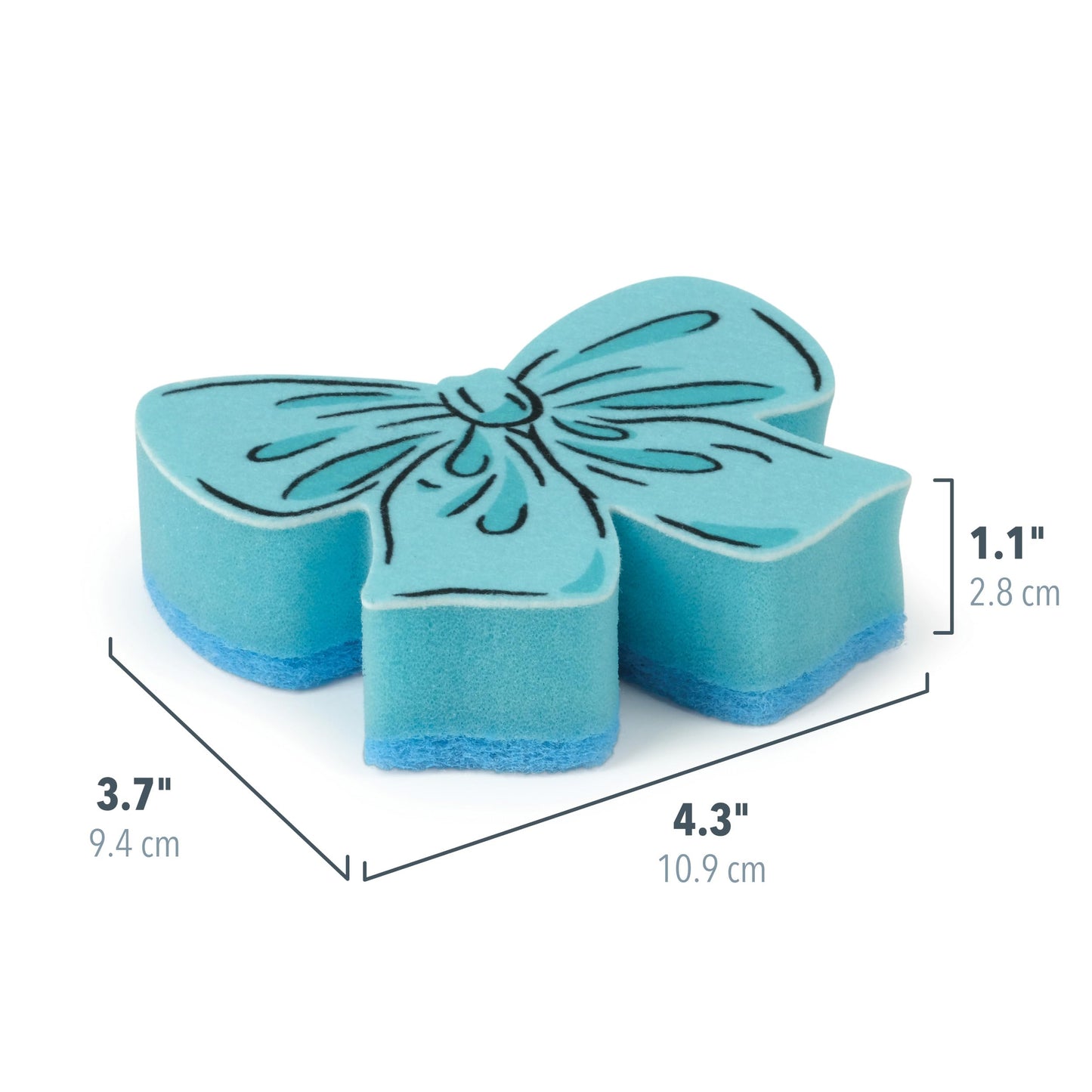 Genuine Fred Tidy Ties Coquette Bow Sponges, Set of 2, Pink and Blue, Durable Layered Sponges, Girly Coquette Kitchen Accessory, Gift-Ready Packaging